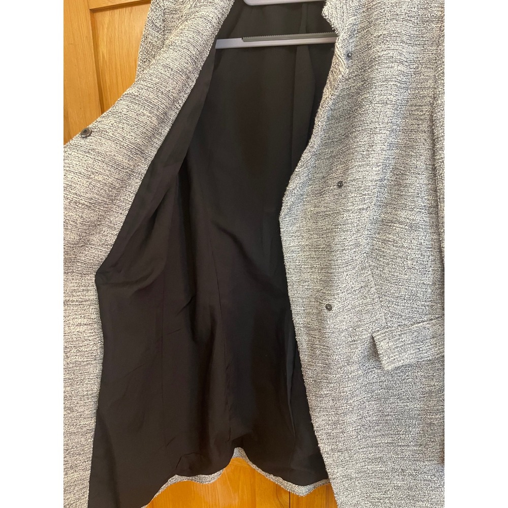 Dex The Suit Shop New York Grey Tweed Asymmetrical Snap Front Blazer XS Classic - Picture 3 of 10